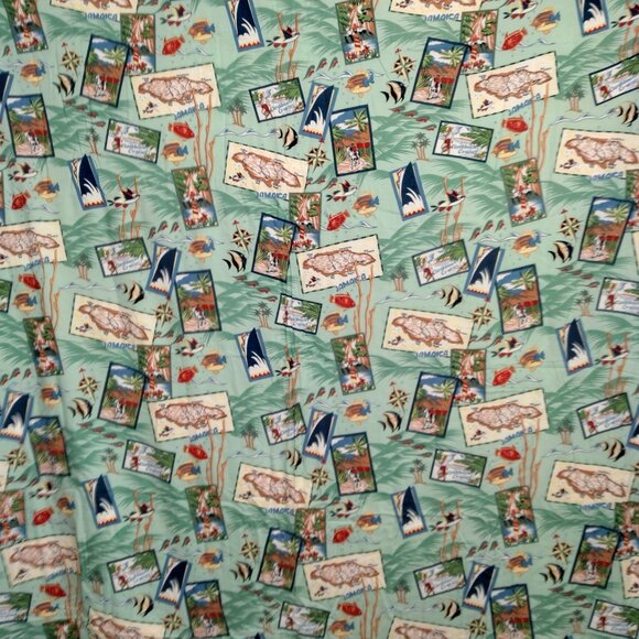 Reyn Spooner Fabric Material Rayon Caribbean Cruises Jamaica Fish Beach 81x58" - Picture 7 of 12